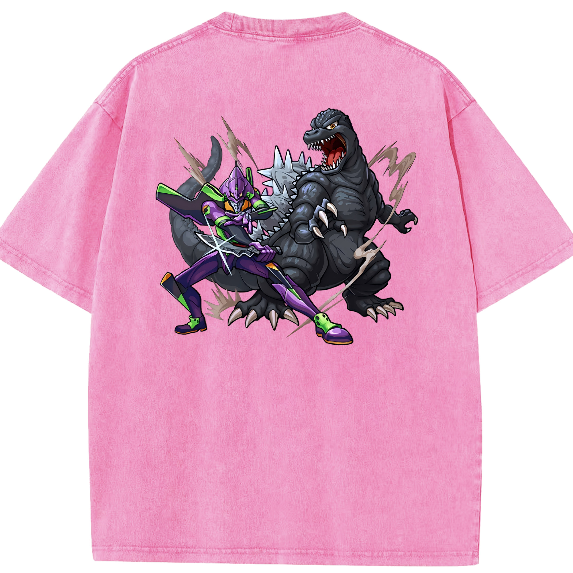 （画像用） EVA 新世紀エヴァンゲリオン 綿100% ヴィンテージ風 半袖Tシャツ（背面プリント）